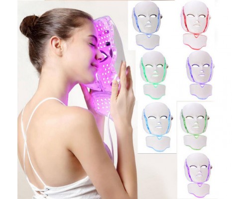 Masque de LED Thérapie pour visage et cou avec micro-courant